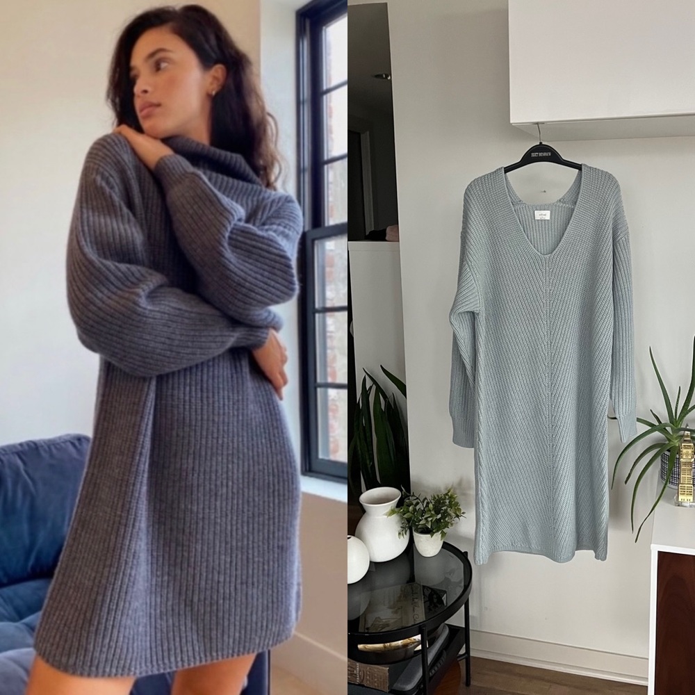 Aritzia Wilfred Seville V Neck Knit Merino Wool Cotagecore Relaxed Sweater Sz S